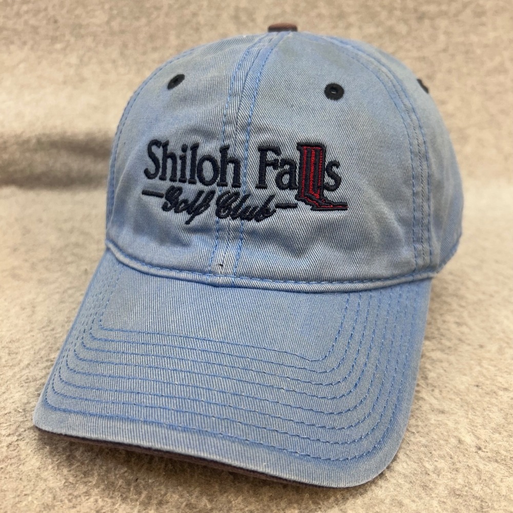 Shiloh Falls Golf Club Mens Blue The Game Hat Adjustable Strapback OSFA